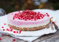 Frozen Pomegranate and Cashew Cake Recipe | Bon Appétit image