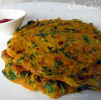 Oats Besan Chilla - Instant Oats Dosa | Simple Indian Recipes image