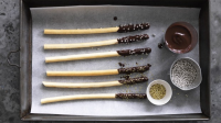 Fat Pocky (chocolate-dipped breadsticks) Recipe | Good Food image