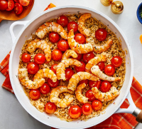 Garlic Shrimp & Rice with Blistered Cherry Tomatoes ... image