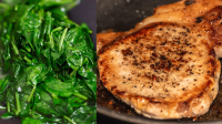 Pork Chops With Wilted Spinach Recipe From Marc Murphy ... image