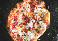 Tomato and Stracciatella Pizzas Recipe | Bon Appétit image