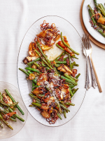 Green Beans and Mushrooms With Crispy Shallots Recipe ... image