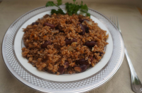 Easy Bulgur Wheat with Red Beans, Peppers and Onions Recipe image