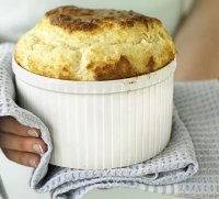 Cheese soufflé in 4 easy steps recipe | BBC Good Food image