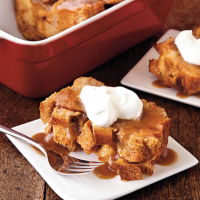 Bread Pudding with Salted Caramel Sauce Recipe | MyRecipes image
