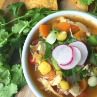 Mexican Chicken Pozole Soup Recipe - The Lemon Bowl® image