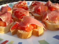 Spanish Tomato Bread With Jamon Serrano (Serrano Ham ... image
