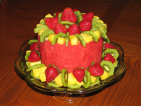 Fruit Cake (Fresh Fruit in the Shape of a Cake) Recipe ... image