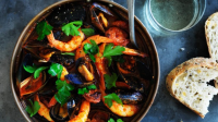 Portuguese mussel, prawn and chorizo cataplana recipe ... image
