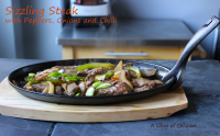 Sizzling Steak with Peppers Onions and Chilli | A Glug of Oil image