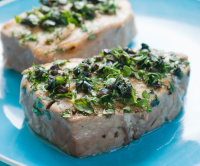 Grilled Tuna With Herbs and Olives Recipe - NYT Cooking image