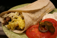Egg & Sausage Breakfast Burrito Recipe - Breakfast.Food.com image