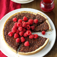 Chocolate Tart with Cranberry Raspberry Sauce Recipe: How ... image