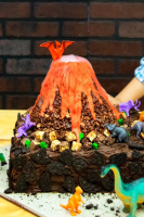 Erupting Volcano Cake {With Dry Ice Smoke} - CakeWhiz image