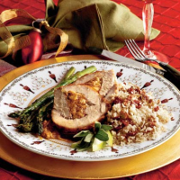 Spiced-and-Stuffed Pork Loin With Cider Sauce Recipe ... image