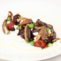 Wild Mushroom, Roasted Beet, and Goat Cheese Salad with ... image