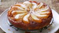 Upside down caramel pear cake Recipe | Good Food image