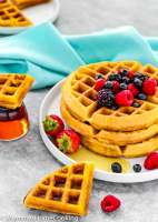 Easy Eggless Waffles Recipe - Mommy's Home Cooking image