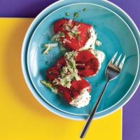 Piquillo Peppers Stuffed with Goat Cheese Recipe | Epicurious image