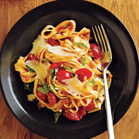 Pasta with Fresh Tomato-Basil Sauce Recipe | MyRecipes image