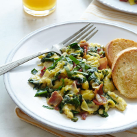Scrambled Eggs with Ramps & Bacon Recipe | EatingWell image