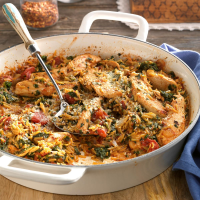 Chicken and Orzo Skillet Recipe: How to Make It image