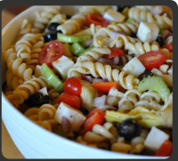 Pasta Salad blue cheese w/ Italian dressing | Just A Pinch ... image
