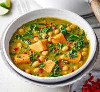 Curried kale & chickpea soup recipe | BBC Good Food image
