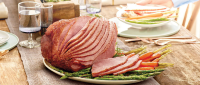 Smithfield Holiday Ham with Roasted Carrots, Asparagus and ... image