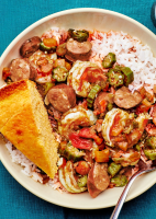 Shrimp and Okra With Sausage Recipe | Bon Appétit image