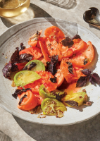 Tomato Salad with Basil Dressing Recipe | Bon Appétit image