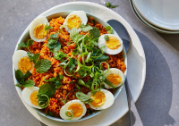 Dami-yeh Gojeh Nokhod Farangi (Tomato-Egg Rice) Recipe ... image