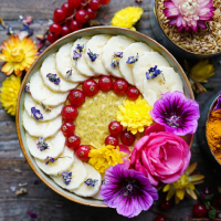 High Fiber Golden Flax Seed Pudding - Breakfast with Flowers image