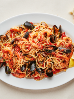 Seafood Spaghetti with Mussels and Shrimp Recipe | Bon Appétit image