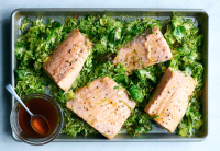 Roasted Salmon and Brussels Sprouts With Citrus-Soy Sauce ... image