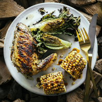 Grilled Chicken & Spicy Corn on the Cob & Grilled Lettuces ... image