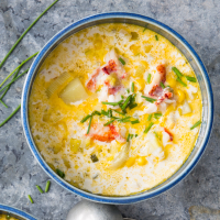 Lobster & Corn Chowder Recipe | EatingWell image