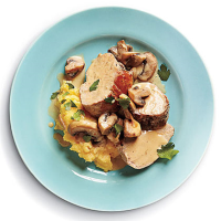 Pork Tenderloin with Mushroom Sauce Recipe | MyRecipes image