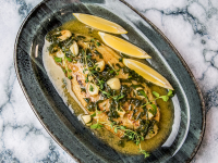 Pan-Fried Sea Bass with White Wine Sauce | So Delicious image
