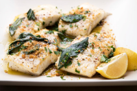 Halibut With Brown Butter, Lemon and Sage Recipe image