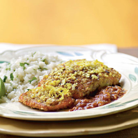 Coconut-Crusted Salmon with Tamarind Barbecue Sauce Recipe ... image