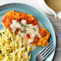 Pork Schnitzel with Sauce Recipe: How to Make It image