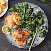 Slow-Cooker Lemon-Pepper Chicken Thighs with Broccolini ... image