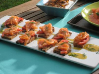 Smoked Salmon on Grilled Seven Grain Bread with Tomato and ... image