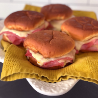 Hot Ham & Cheese Sandwich on a Bun Recipe | Bar-S Foods image