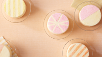 Stenciled Sparkle Cakes Recipe | Martha Stewart image