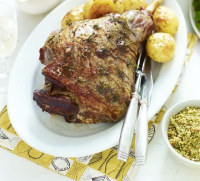 Roast lamb with spring herb crumbs recipe | BBC Good Food image