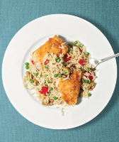 Chicken and Rice With Peas Recipe | Real Simple image