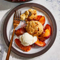 Peach Cobbler with Ginger Biscuits Recipe | EatingWell image